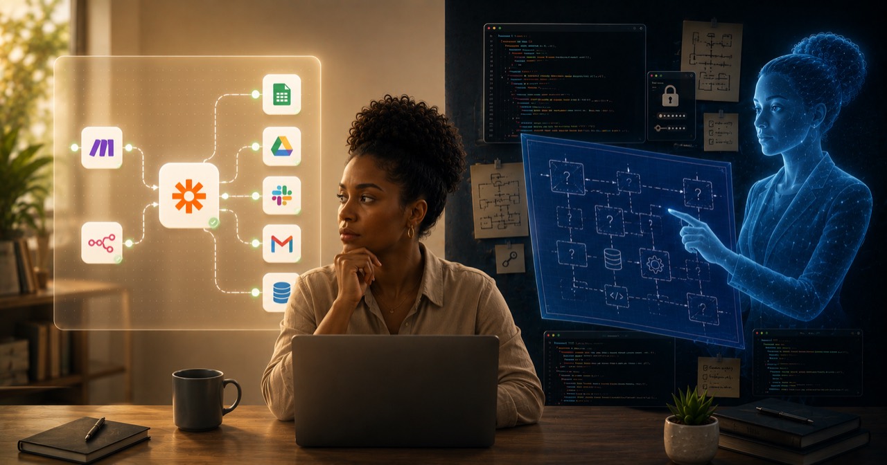 Thumbnail for AI can build the integration. Should you still use Zapier?